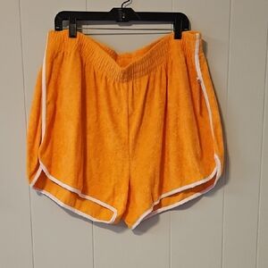 Orange Terry Cloth Women's Shorts